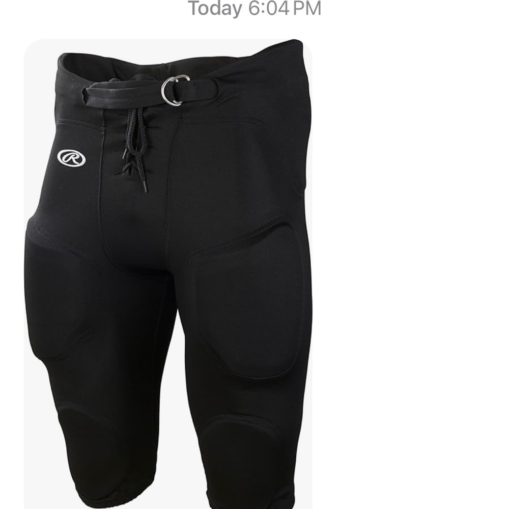 New, Rawlings Black Youth FPPI Football Pants with Integrated Pads